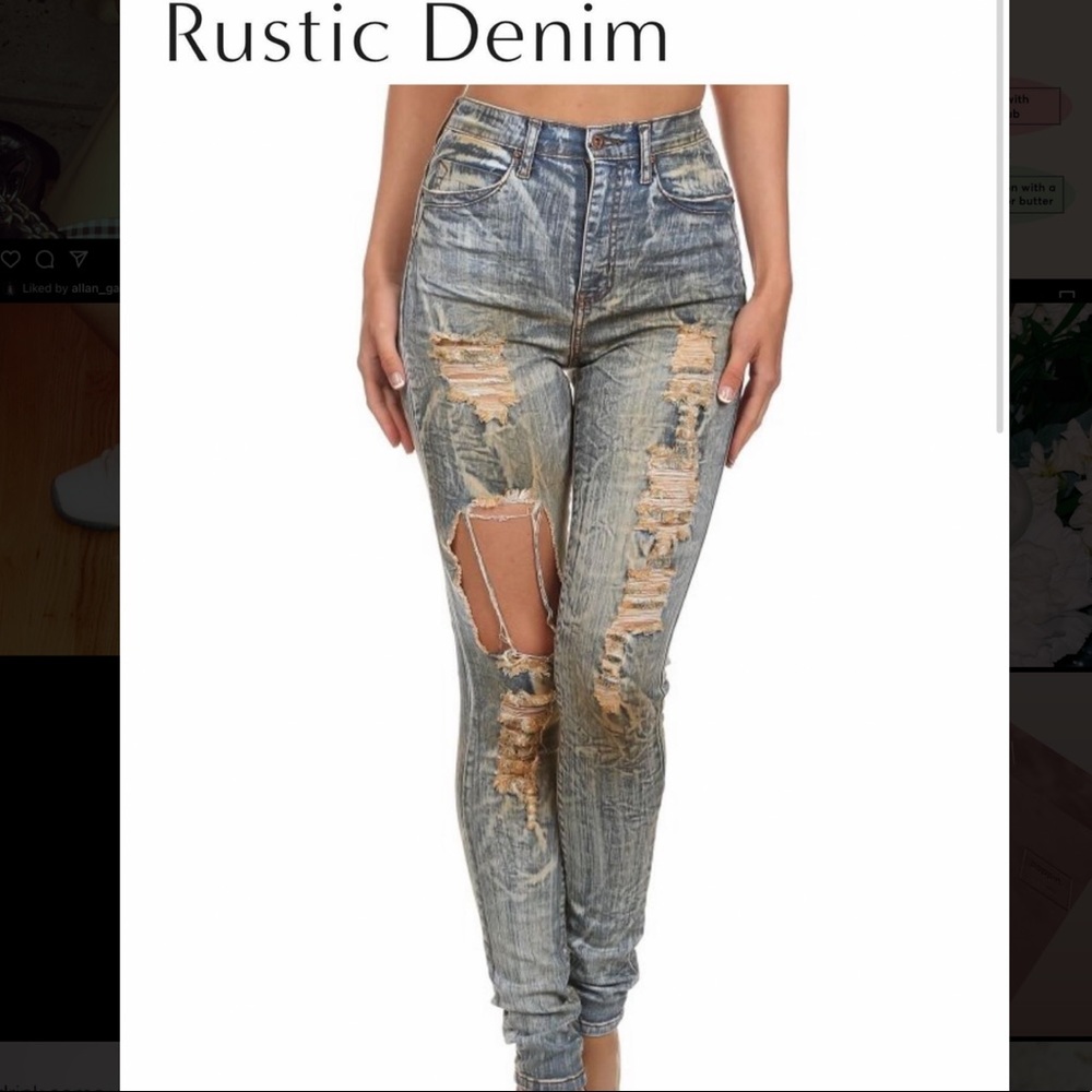 Aphrodite Distressed Denim Jeans - NWT